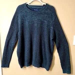 Tommy Bahama 100% Cotton pullover men's blue denim look crew neck sweater - XL